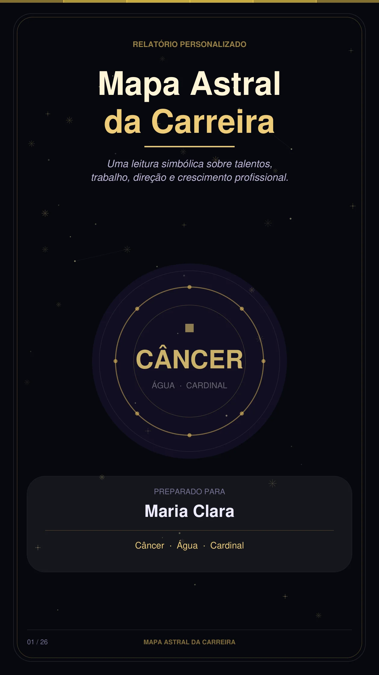 Capa do Mapa Astral da Carreira